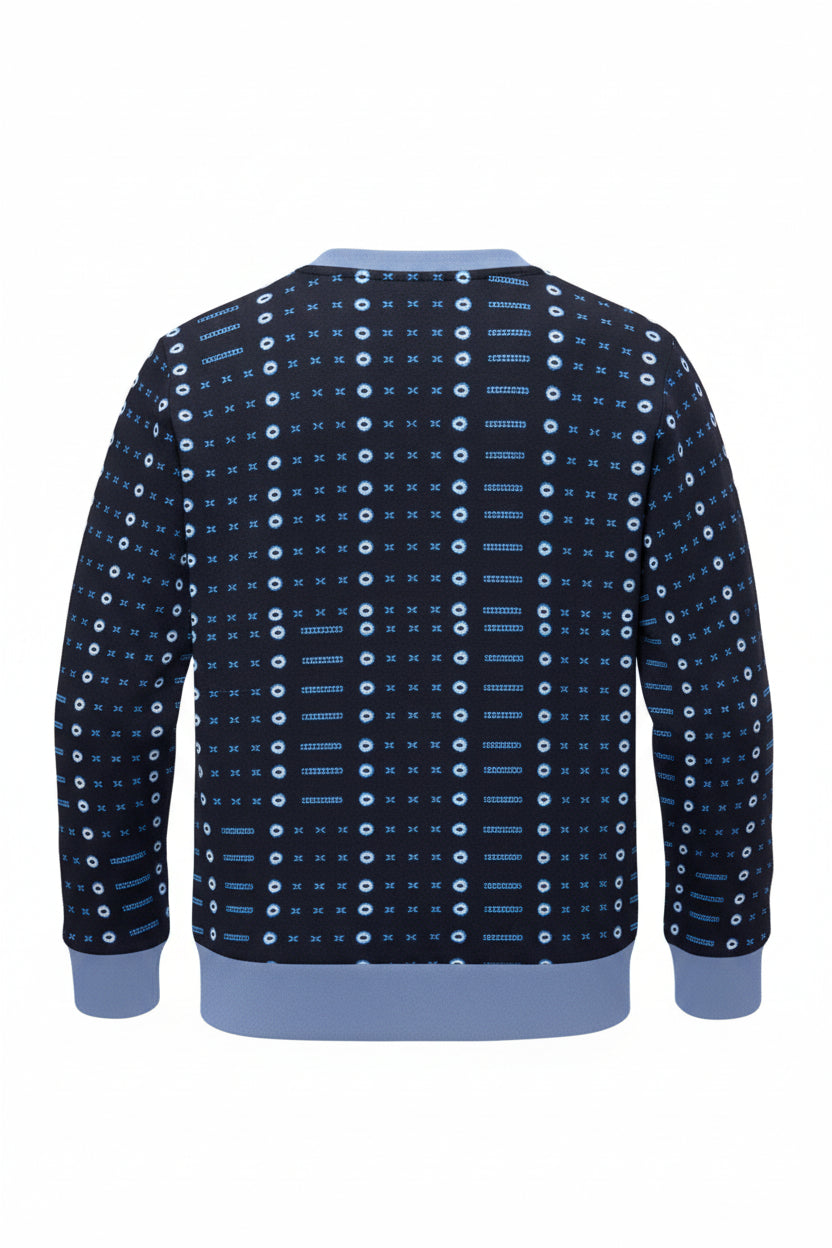 Children's Blue Geometric African Print Sweatshirt