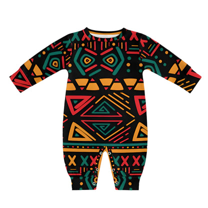 Green, Red, Yellow Traditional African Pattern Baby Jumpsuit