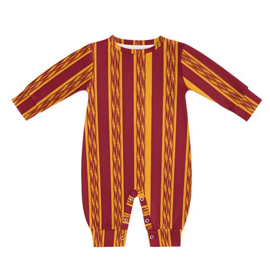 Red & Yellow African Print Baby Jumpsuit