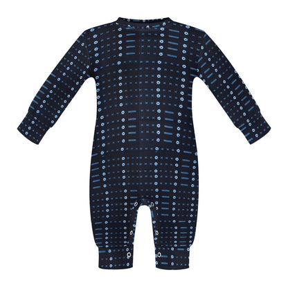 Blue Geometric African Print Baby Jumpsuit