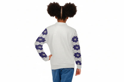 Children's Blue and Grey Ankara Pattern Sweatshirt